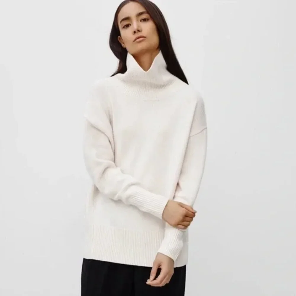 Aritzia Babaton Nicolas Wool & Cashmere Knit Sweater Ivory Cream Size XS - Picture 1 of 5
